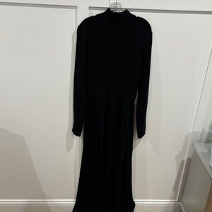 Anthropologie Navy Long-Sleeve Dress
